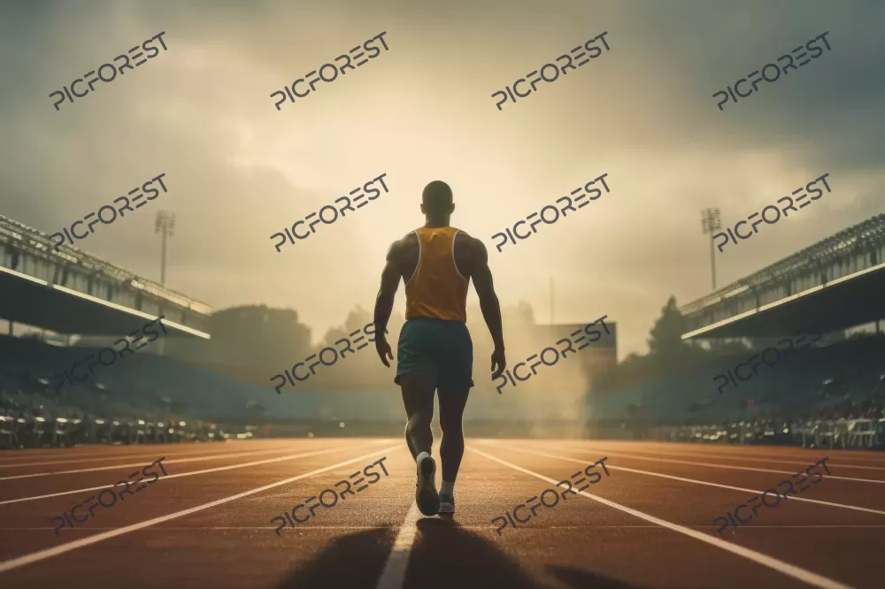 دانلود عکس دونده حرفه‌ای در مسیر مسابقه