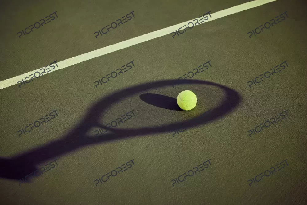 دانلود عکس تصویر بسته توپ تنیس روی زمین